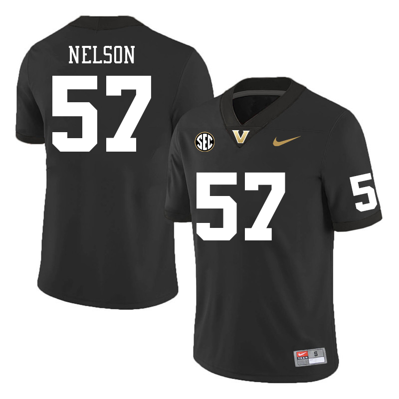 Vanderbilt Commodores #57 Leyton Nelson College Football Jerseys Sale Stitched-Black